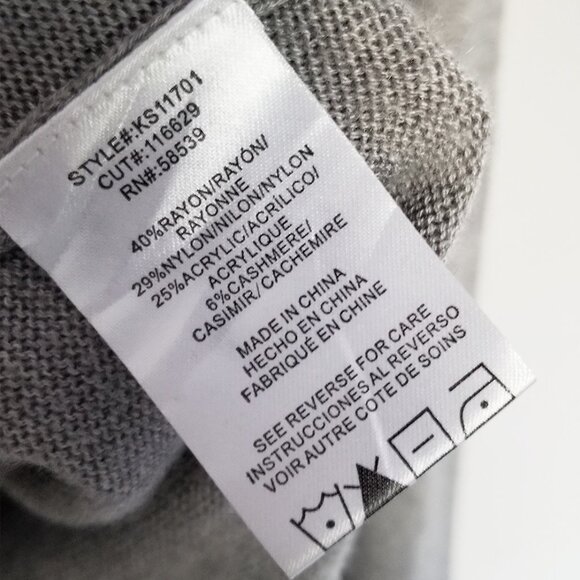 Kut‎ From The Kloth Gray Star Pullover V Neck Sweater S Cashmere Blend Jumper - Picture 7 of 14